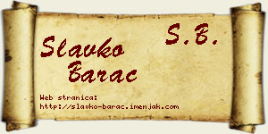 Slavko Barać vizit kartica